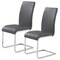 Contemporary Home Living Set of 2 Gray and Silver Contemporary Side Chairs 38"